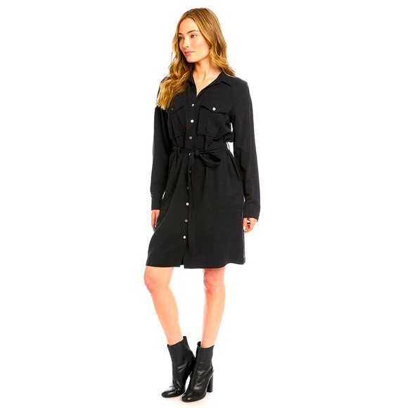 CK Calvin Klein Black Button Down Dress - Picture 1 of 11